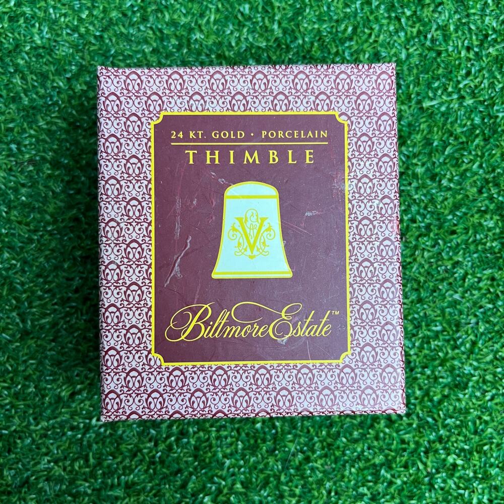 Vintage Biltmore Estate Porcelain 24kt Gold Souvenir Bell Collectible Thimble